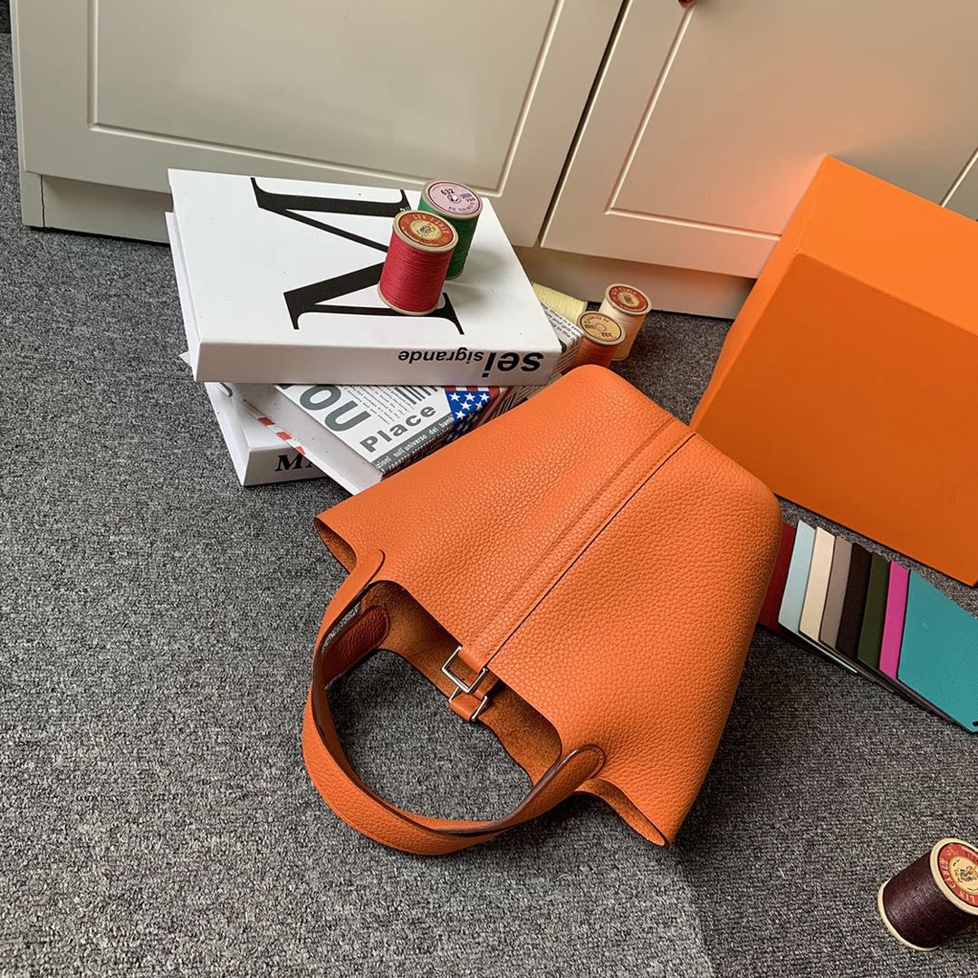 에르메스 피코탄18 골드브라운 은장 끌레망스 가죽